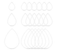 CRAFTYMELODY 240 anillos de conexión en forma de lágrima de 3 estilos, latón plateado, bordes abiertos, conectores en forma de gota, colgantes, pendientes de gota hallazgos para la fabricación de
