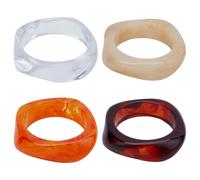 CRAFTYMELODY 3 piezas de acrílico brazaletes para mujer 3 colores cuadrado irregular punk pulsera ancha geométrica multicolor brazalete transparente