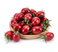 CRAFTYMELODY 30 piezas de tomate cereza artificial de plástico frutas artificiales realistas ornamento de frutas de imitación linda de tomate cereza