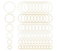 CRAFTYMELODY 300 piezas 6 estilos anillos de conexión redondos de latón pendientes de aro con biseles colgantes marco geometría anillos de conexión para la fabricación de joyas, Mehrere Größen, Latón