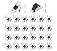 CRAFTYMELODY 32 ruedas pequeñas de perfil bajo, color negro, una sola dirección, pequeñas ruedas de goma con placa superior de acero, no giratorias
