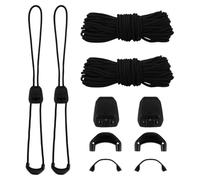 CRAFTYMELODY 4 pares de cordones de poliéster negros finos sin atar, sistema de cierre rápido, cordones de repuesto, resistentes, elásticos, sin atar