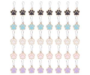 CRAFTYMELODY 40 dijes de cremallera con estampado de patas, 5 estilos de aleación esmaltada, tiradores de cremallera universales de repuesto para ropa, chaqueta, abrigo, mochila, equipaje, maletas