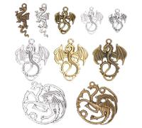 CRAFTYMELODY 40 piezas 10 estilos volador dragón colgante dragón colgante de aleación de estilo tibetano colgante de animales Tarrasque demonio del infierno dragón de fuego colgante