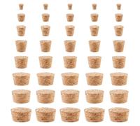 CRAFTYMELODY 40 piezas 5 estilos de tapones de corcho natural tierno tapones cónicos de madera tapones de repuesto para sellar el cuello de las botellas tampones para botellas