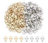 CRAFTYMELODY 440 cuentas espaciadoras crucifijos crucificos, perlas en cruz, perlas sueltas de oración para pulsera