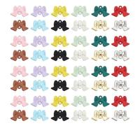 CRAFTYMELODY 48 piezas de eslabones de lazo, 12 colores, dijes de metal con lazo, conector de joyería, pequeños colgantes con doble agujero para aretes, pulseras, collares, llaveros, fabricación de