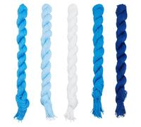 CRAFTYMELODY 5 paquetes de hilos Sashiko de 5 colores, hilo de bordado de algodón puro, blanco, azul, madeja de hilo de punto de cruz, para proyectos de bordado, reparación de mezclilla, fabricación