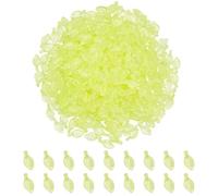 CRAFTYMELODY 500 piezas verde hojas amarillas colgantes colgantes de hojas de acrílico transparentes colgantes pequeños con forma de hoja dulce 10.5 x 5 mm accesorios de perlas a granel