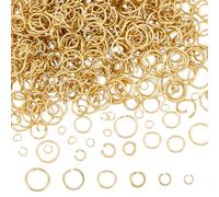 CRAFTYMELODY 900 anillos de salto de oro de 6 estilos, 3/4/5/6/7/8 mm, chapados en oro de 18 quilates, anillos abiertos de acero inoxidable, conectores de joyería para hacer joyas, collares, aretes