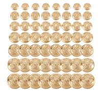 CRAFTYMELODY 96 botones de metal para blazer, 7 estilos, botones dorados, emblema vintage, botón redondo de repuesto de costura para hombres y mujeres, blazers, traje, abrigo deportivo, uniforme