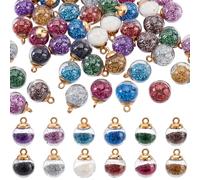 CRAFTYMELODY 96 colgantes de cristal bicolor colgantes de cristal transparente con lentejuelas brillantes, colgantes de colores para colgar para tus creaciones de bricolaje