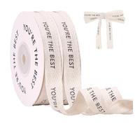 CRAFTYMELODY - Cinta de gran grano de poliéster blanco floral de 10 yardas (5/8 pulgadas) con texto "You'Re The Best" impresa para embalaje de regalo y accesorios de vestir