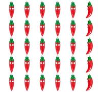 CRAFTYMELODY Colgante de pimiento rojo de 30 piezas, colgante de resina roja, colgante de pimienta con lazo dulce de verduras, colgante de pimentón, 14.5x45~47x18~20mm, Resina, No es una piedra