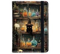 CRAFTYMELODY Funda de piel sintética para pasaporte de 5.9 x 4.3 pulgadas con ranura para tarjeta de crédito y ranura para tarjeta de embarque, combo de bloqueo para pasaporte, funda tipo cartera para