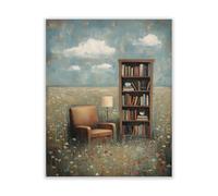 CRAFTYMELODY Libro Vintage Impresiones de Arte de Pared Campo de Flores Decoración Rústica de Libros Arte Calle Obras de Arte para el Hogar 11 x 13.8(5) cm (1) Pulgadas Sin Marco