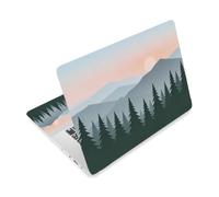 CRAFTYMELODY Pegatina para piel de portátil, calcomanía de atardecer de PVC, pegatina de vinilo para ordenador portátil, resistente al agua, resistente a los arañazos, piel de montaña, bosque
