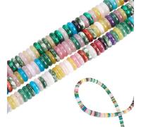 CRAFTYMELODY Perlas espaciadoras de piedra natural de color oscuro Arandelas de 6x2mm Piedras preciosas lisas coloridas y sin teñir para la fabricación de joyas