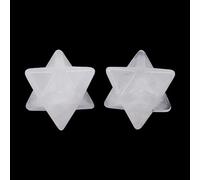 CRAFTYMELYODY - 2 piedras preciosas de cuarzo transparente talladas con cristal natural de chakra para meditación, piedra de reiki para decoración del hogar, regalos de meditación de crecimiento