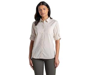 Craghoppers LS Shirt Kiwi III-Camisa de Senderismo de Manga Larga para Mujer, Piedra, 38