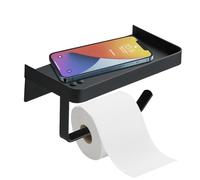 Cragmut Portarrollos Papel Higiénico, Porta Rollos de Papel Higienico de Acero Inoxidable Portarollos Papel Higienico con 2 Métodos de Monta Soporte Papel Higienico sin Taladro, Negro