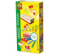SES Creative Tizas coloridas 00208 con borrador de pizarra – Juego de 13 piezas