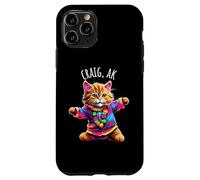 Craig Alaska USA Divertido Lindo Colorido diseño de Gato Bailando Carcasa para iPhone 11 Pro