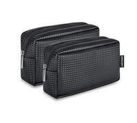 Craloft Bolsa organizadora de viaje para laptop, para cables, disco duro, cargador (piel de esponja de PVC, color negro, paquete de 2)