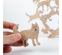 Craman Oak Stacking Game Made of Oak Wood Dogs 25 Dogs, eco, Made in Germany, Pile Game