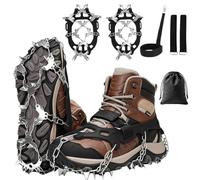 Crampones 32 Puntas, Crampones para Zapatos y Botas, Tacos de Hielo Inoxidable, Crampones Senderismo, para Caminar, Correr, Alpinismo en Invierno y Senderismo