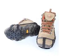 Crampones antideslizantes de acero al manganeso de 18 dientes para exteriores, garras de nieve, senderismo, pesca, zapatos, uñas, nieve, barro, hielo, atrapado (16,5 cm de diámetro)