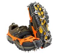 Crampones antideslizantes para montañismo al aire libre de 19 dientes. Cubrezapatos antideslizantes de acero inoxidable para hielo y nieve.
