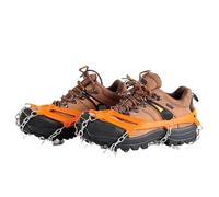 Crampones Crampones for Exteriores, Invierno, Senderismo, Escalada, Picos de Nieve, Tacos, Cadena, empuñaduras, Botas, Cubierta, Pinza Hielo, Punta Antideslizante Invierno(Orange-2pcs)