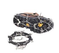 Crampones Crampones for Exteriores, Invierno, Senderismo, Escalada, Picos de Nieve, Tacos, Cadena, empuñaduras, Botas, Cubierta, Pinza Hielo, Punta Antideslizante Invierno(Black-2pcs)