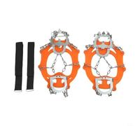 Crampones de 13 dientes con tacos de acero, tacos de hielo antideslizantes para zapatos y botas, dispositivo de tracción resistente al barro para senderismo, pesca en hielo, montañismo en nieve y