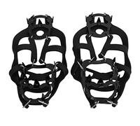 Crampones de 18 púas, Calzado Antideslizante para Hielo y Nieve, con Punteras de Acero, Ideales para Senderismo, Caminatas y Escalada; compatibles con Tallas de Zapato 35 a 42.