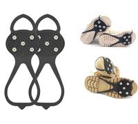 Crampones de acero inoxidable con micropúas, antideslizantes, para mujeres, hombres y niños, con tracción para nieve(Black/Child/5nail)