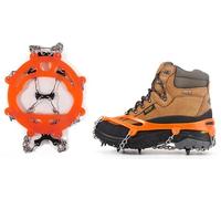 Crampones de acero inoxidable con micropúas, antideslizantes, para mujeres, hombres y niños, con tracción para nieve(Orange/Adult/8nail)