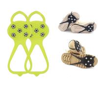 Crampones de acero inoxidable con micropúas, antideslizantes, para mujeres, hombres y niños, con tracción para nieve(Yellow/Child/5nail)