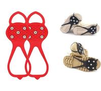 Crampones de acero inoxidable con micropúas, antideslizantes, para mujeres, hombres y niños, con tracción para nieve(Red/Child/5nail)