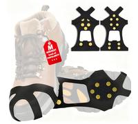 Crampones de Acero Inoxidable, Crampones con 10 Dientes, Crampones para Botas de Senderismo, para Pesca Escalada Montañismo Caminata, para Nieve Tracción para Caminar en Invierno(M)