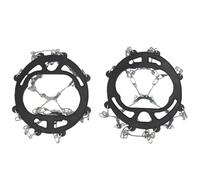 Crampones de acero inoxidable de 10 dientes montados en goma para un agarre fiable en hielo de nieve y aguanieve durante el invierno, caminar, trotar y explorar (8-negro)