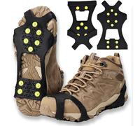 Crampones de Acero Inoxidable, Racos de Hielo Tracción Antideslizante, Tacos Picos para Escalar para Botas Zapatos para Caminar, Senderismo, Escalada, Pesca y Montañismo (A, L)