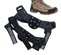 Crampones de Hielo - 7 Puntas Antideslizantes Ajustables Garras de Tracción - Crampones De En Hielo con Bandas Reflectantes | para Invierno Desplazamientos Senderismo Caminar Esca