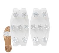 Crampones de hielo invisibles para zapatos y botas - Toma transparente antiderrapante con 7 dientes puntas de nieve | Garras de senderismo y raquetas de invierno, diseño casi invisible para hombres y