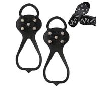 Crampones de hielo para zapatos, 2 asas de zapatos de escalada resistentes, tacos de tracción multifuncionales para nieve helada, botas de senderismo resistentes para escalada y correr