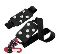 Crampones de hielo - tacos de tracción ajustables de 12 x 5,5 cm | con acero, cierres de zapatos antideslizantes para pescar, escalada, montañismo, carreras y actividades de completa