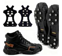 Crampones de Invierno, Nuevo Modelo 2026, Clavos de Acero de 10 Dientes, Cadenas Antideslizantes, crampones Negros, adecuados para Senderismo y Carrera al Aire Libre.(M(35-39码))