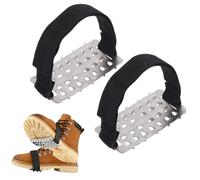 Crampones de nieve - Acero inoxidable 2 piezas | Tracción antideslizante calzado Grip hielo tacos senderismo escalada senderismo caminata invierno exterior viaje diario adultos