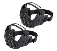 Crampones de zapatos de acero inoxidable - asas de hielo de 9 dientes, tacos antideslizantes con tiras reflectantes, de tracción con ajuste seguro, juego de puntas de bota, pi